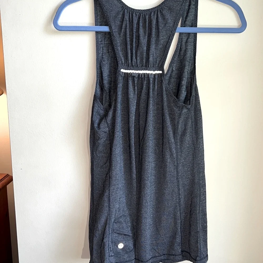 Lululemon Dark Grey Ruffle Tank - Picture 1 of 3